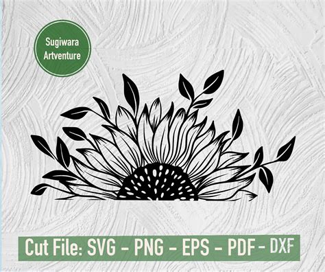 Download 538+ Half Sunflower SVG Cricut Cut Files
